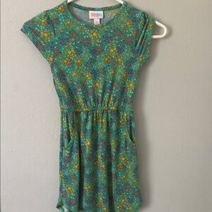 Lularoe green floral kids dress